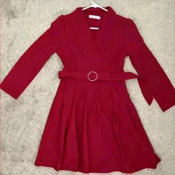 Vintage red dress with belt size s - Picture 1 of 14